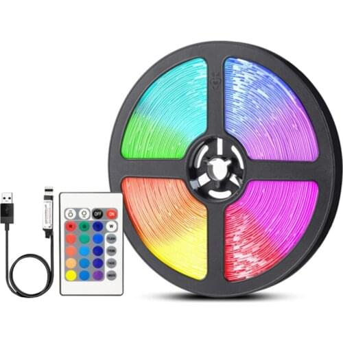 5V USB RGB LED Tape Light 1M 2M 3M 4M 5M 60led/m 2835 LED for TV Backlight Desk Screen Decoration IR Control USB LED Diode Strip