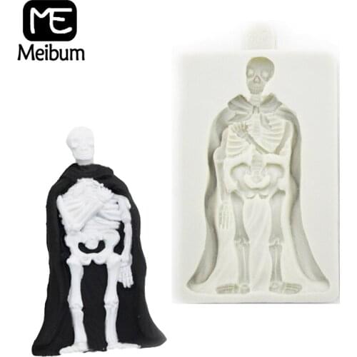 Meibum Easter Skeleton Pattern Paste Sugar Craft Decorating Mould Chocolate Candy Halloween Silicone Fondant Cake Mold