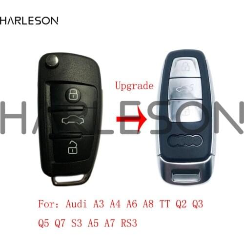 Car Modified Remote Key Shell Keyless Smart Key Case Upgrade for Audi A3 A4 A6 A8 TT Q2 Q3 Q5 Q7 S3 A5 A7 RS3 Remote Key Cover