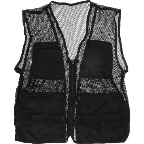 Mens Mesh Breathable Journalist Photography Fishing Vest Waistcoat Jacket Coat Quick Dry Multi Pocket Fish Vest Fishing Jerseys