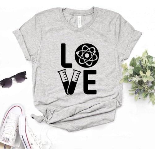 Science Love Print Women Tshirts Cotton Casual Funny t Shirt For Lady Yong Girl Top Tee NA-986
