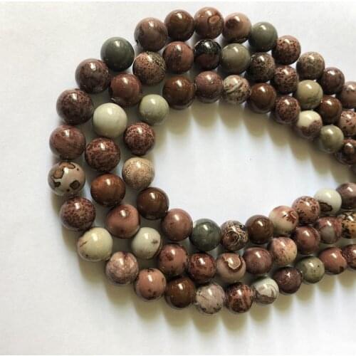 Wholesale 1string Grass Flower Jaspe r 6mm 8mm 10mm 12mm Gem Stone Loose Beads For Jewelry DIY 15.5"/strand