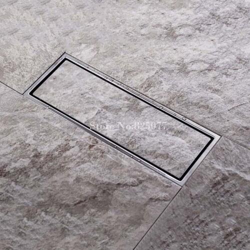 1PCS Stainless Steel Square Invisible Linear Shower Floor Drain Wetroom Grate 30 x 11cm ED14
