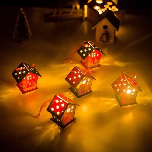 Christmas Luminous Chalet Pendant Christmas Tree Ornaments for Hotel Bar Supermarket Christmas Decorations for Home