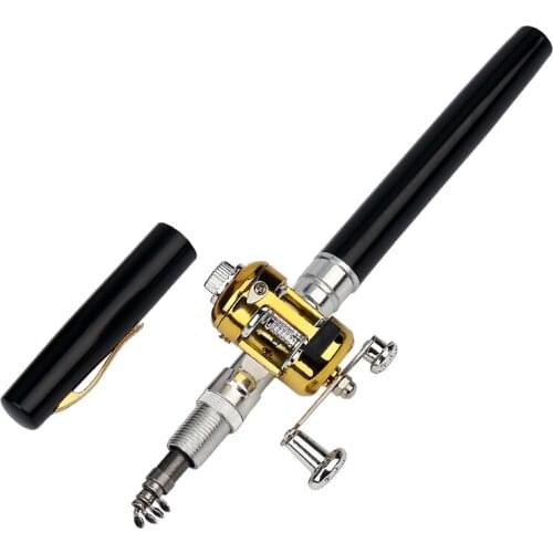 Winter Fishing Rod Pole Pen Shape Folded Fishing Rod With Reel Wheel For 7 Colors Mini Fishing Rod Fishing Accessories