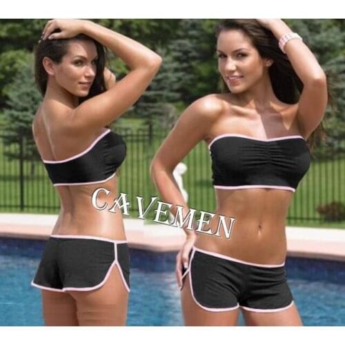 Wide bra High shorts1530Ladies sexy G-string T-back Teddy Bikini Boxer Triangle Pajamas Suit Free Shipping