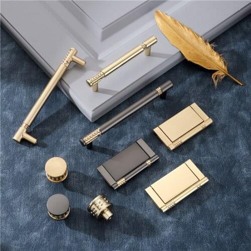 Nordic Luxury Asymmetric Design Cabinet Door Handle Gold Kitchen Cupboard Knobs Drawer Pulls Decor Furniture Handles Hardware