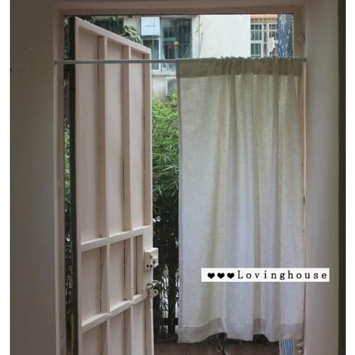 Curtain modern solid color linen door curtain room partition curtain bed curtain Chinese curtain custom curtain