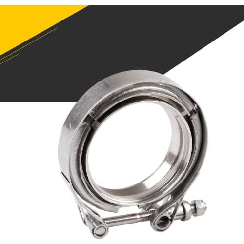Universal 3" Inch Stainless Steel V-Band Turbo Downpipe Exhaust Clamp Vband 76mm
