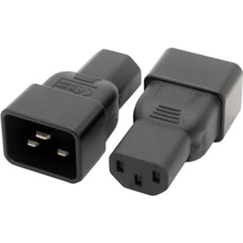 Universal Black CE Copper 10-16A 110-250V IEC320 PDU UPS C20 male to C13 female power adaptor plug convert socket
