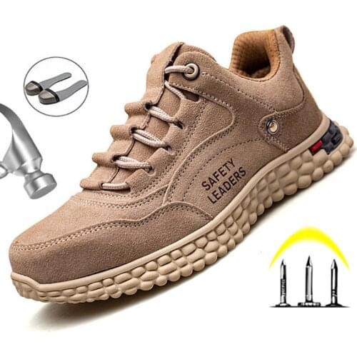 Four Season Safety Shoes Mens Boots Working Shoes For Men Anti-Smashing Boots Male Lightweight Shoes New Protective Sneakers