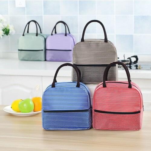 Women Reusable Insulation Lunch Bag Warm Keeping Lunch Box Thermal Tote Bag -OPK
