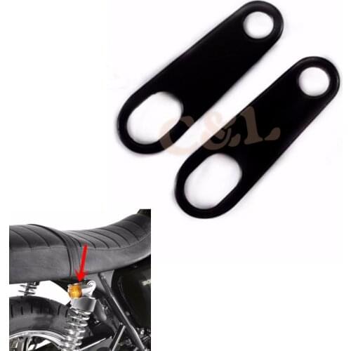 ZORBYZ 1 Pair Black Motorcycle Rear Turn Signal Relocater Holder Shock Bracket Old School Cafe Racer