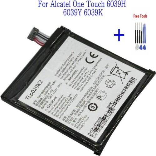 1x 2000mAh TLp020K2 Replacement Battery For Alcatel One Touch 6039H 6039Y 6039K Idol 3 4.7 Inches + Repair Tools kit