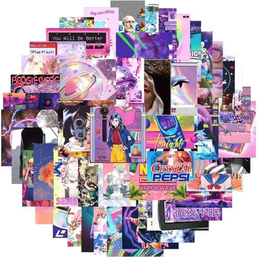 10/30/50pcs/pack Cute Vaporwave Style INS VSCO Girl Graffiti Stickers For Notebook Motorcycle Skateboard Computer Mobile phone