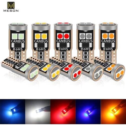 10X T10 LED W5W BA9S Car canbus Interior light 194 501 6SMD 3030 LED Instrument Lights bulb Wedge Plate Dome light no error 12V