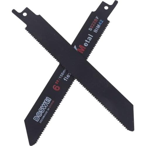 2pcs 150mm 18TPI BIM Reciprocating Sabre Saw Blades for Cutting Metal Aluminum
