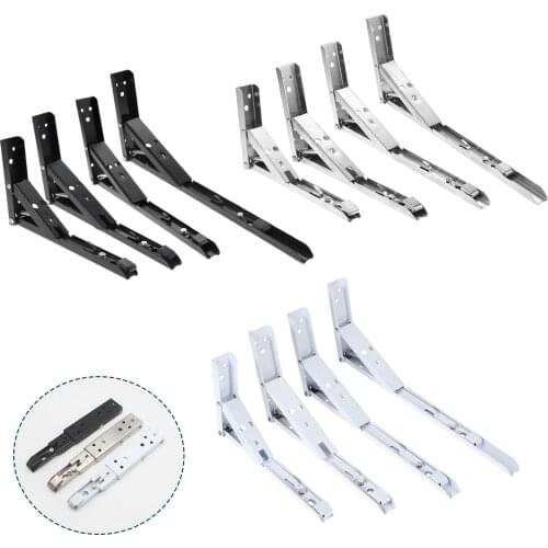 2pcs Heavy Duty Triangular Folding Bracket Metal Release Catch Support Bench Table Folding Shelf Bracket