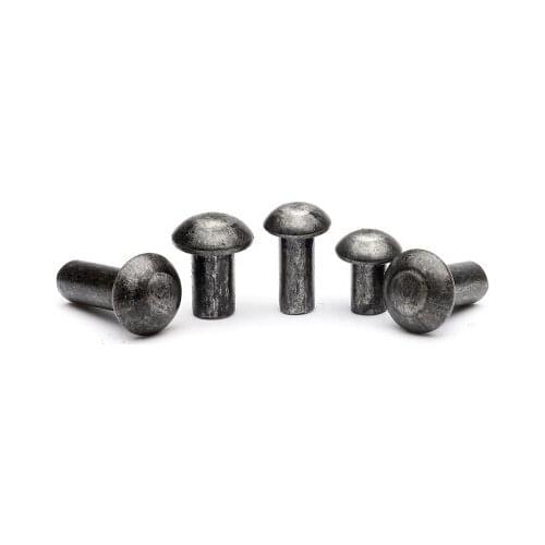 20pcs M10 half round head iron rivets pan header solid rivet knock rivetings beat hit riveting GB867 12mm-25mm length