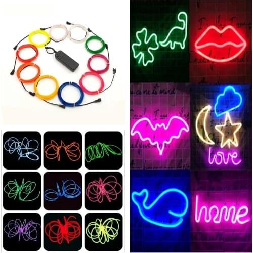 2021 Christmas Lights EL Wire Led String Light Neon Lamp Flexible DIY Bar Home Room Wedding Party DIY Decor Outdoor Navidad Lamp