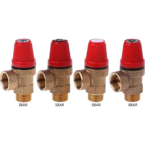 3/5/6/8 Bar Brass Safety Valve Drain Relief Swithch For Solar Water Heater Inner&Outer Wire