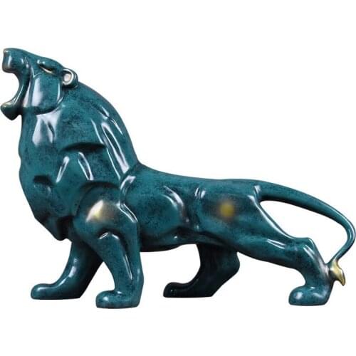 ABSTRACT GEOMETRIC LION STATUE WILD ANIMAL ARTS SCULPTURES FIGURINE RESIN CRAFTS HOME DECORATION ACCESSORIES R337