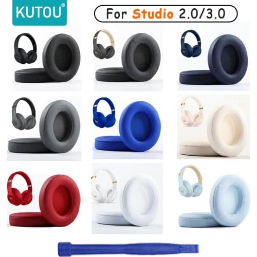 Beats Studio 2.0 and /3.0 ear pads with soft protein leather, noise-isolating memory foam and strong tape