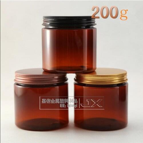 Free Shipping 200g/ml Brown Plastic Empty Lucifugal Bottles Jar Ceram Lotion Pomade Eye Gel Small Sample Packing Bottles Jar