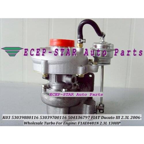 Free Ship K03 116 53039880116 53039700116 5303-988-0116 5303-970-0116 504136797 Turbo For FIAT Commercial Ducato 2005- F1A 2.3L