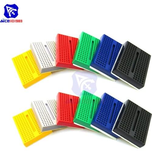 Diymore 170 Tie-points Solderless Breadboard 6 Color Available Yellow/White/Red/Green/Blue/Black PCB Proto Shield for Arduino