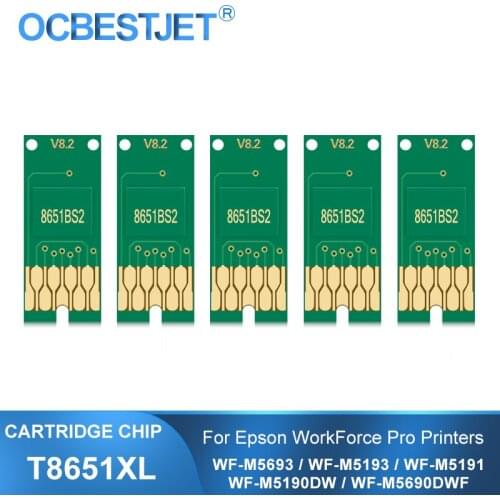 T8651 T8651XL C13T865140 Ink Cartridge Chip For Epson WorkForce Pro WF-M5693 WF-M5193 WF-M5191 WF-M5190 WF-M5690 Printer Chips