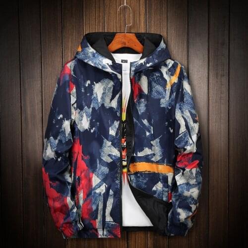 Two-sidedCamouflage Mens Jacket Mens 2020 spring and Autumn Windbreaker Handsome Trend Double-sided Wearable Jacket Plus M-8XL
