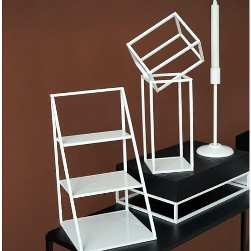 SWEETGO Geometry storage racks geometry tray 1 piece store case Kitchen decorations tools accessories 3 tiers Iron frame Holders