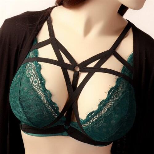 Gothic Burlesque Corset Festival Harajuku Body Harness Punk Wear Bondage Harness Adjustable Fetish Body Cage Bra Bralette