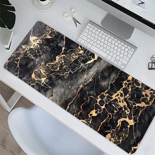Gaming Mousepad 900x400mm/800x300mm Large Mousepad XXL Marble Black Pop Desk Mat Shiny Rose Gold White DIY Custom Keyboard Pad