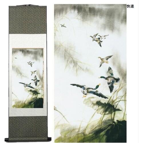 Duck Painting Home Office Decoration Chinese scroll painting birds painting Spring picturesPrinted painting