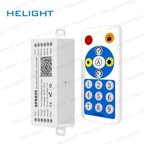 DC5V-24V SP602E 4 CH Signal Output WS2812B Music Controller Built In Mic WS2811 5050 LED Light Strip Bluetooth App IOS Android