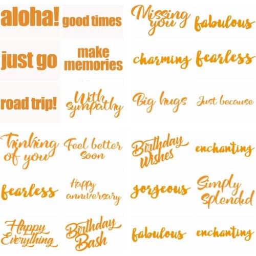 Latest Sentiment Words Metal Cutting Dies New Stencils for DIY Scrapbooking Paper Cards Crafts Album Photo Embossing Decor 2019