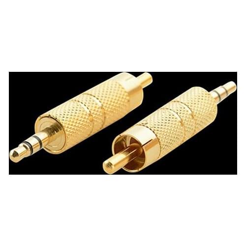 20pcs/lot 3.5mm Male Mono Jack to AV RCA Male Audio Video Converter Adapter Gold Plated extension Connector Plug for speakers