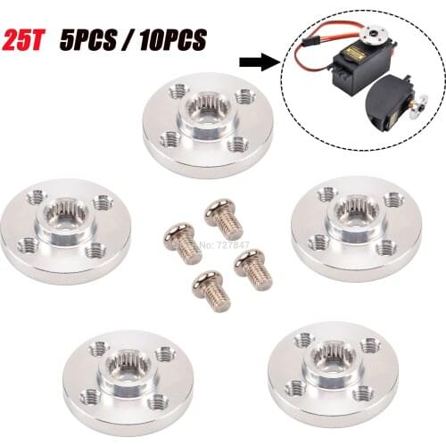 5PCS/10PCS LOT Aluminum Metal 25T Servo Arm Round type Disc Matal Horns For MG995 MG996R MG945 MG995 MG946 Rc Servos ACE Robot