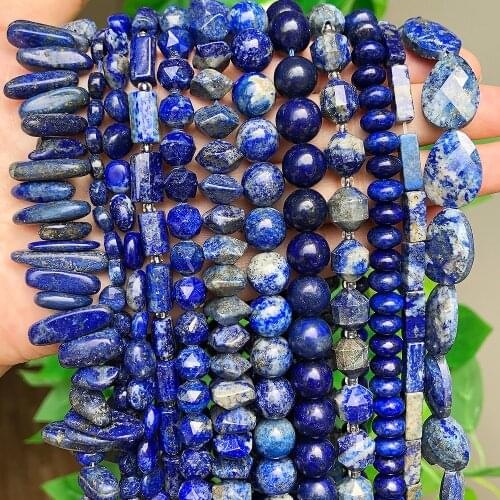 Wholesale Multi-style Lapis Lazuli Natural Stone Beads Faceted Matte Irregular Round Loose Beads For Jewelry Making Diy Bracelet