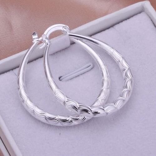 Wholesale High Quality Jewelry silver plated Ellipse Skin Prismatic Earrings for Women best gift SMTE295