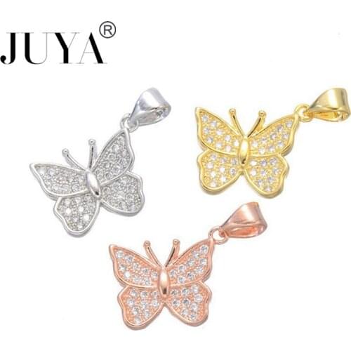 Hot Fashion Trendy Copper Zircon Butterfly Dragonfly Charms Pendant for DIY Necklace Bracelets Jewelry Making Accessories 5pcs