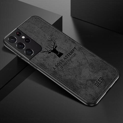 Luxury Canvas Deer Pattern Cloth Slim Soft TPU Protective Phone Case Back Cover for Redmi 5 Plus 6 7A 8A 9A 9C Note 8T 9S K20