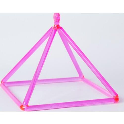 Pink Color chakra balancing 10 inches quartz crystal singing pyramid
