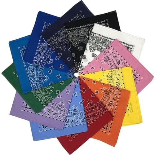 Luna&Dolphin Women Cotton Square Scarf 54x54 Unisex Blend Classic Bandanas Vintage Paisley Head Scarf Amoeb Men Riding Kerchief