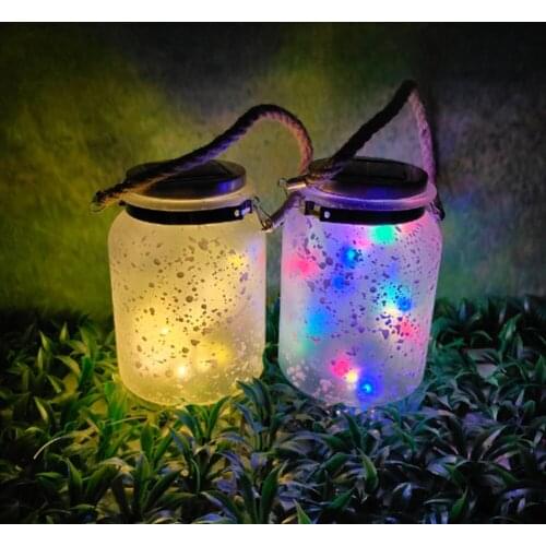 LED Solar Glass Bottle Light Flower Hummingbird Butterfly Mason Jar Hanging Lamp Outdoor Garden Street Yard Landscape Decorative