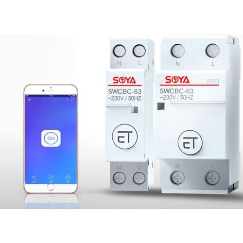 Phone control wifi circuit breaker 1P 2P 6-63A din disconnector