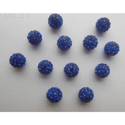 Jlk9y 10mm Blue Micro Pave CZ Disco Ball Beads OMW Wholesale Bracelet DIY spacer can mix colors crystal