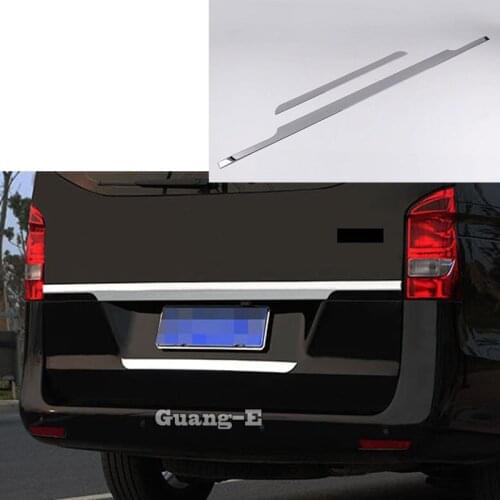 Top Quality For Mercedes Benz Vito W447 2017 2018 2019 Car Stick Trunk Stainless Steel Rear Door Tailgate Frame Plate Trim